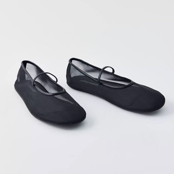 Jeffrey Campbell Shoes - Jefferey Campbell: Swan Lake Mesh Ballet Flat, Black